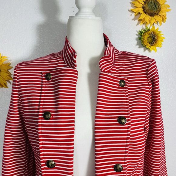 Tommy Hilfiger Red And White Seafaring Open Jacket Size Small Women’s - Picture 7 of 11